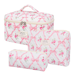 SXS LACONIC quilted makeup bag large front view highlights durable construction for organized travel