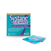 Systane Lid Wipes 32-count packaging shows convenient sterile eyelid cleansing.