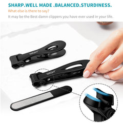 SZQHT extra-wide jaw opening nail clippers side view showing reinforced handle for grip