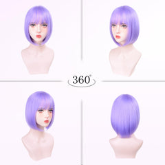 T-color Purple Bob Wig soft texture delivers comfortable all-day wear.