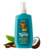 T is for Tame bottle-application shows gentle detangling for kids' hair.