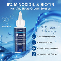 Tacruitf spiral-cap dispense design enables easy minoxidil dosing.