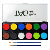 TAG Face & Body Paint Regular Palette 12x10g open palette shows vibrant pigments for detailed professional designs