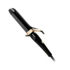 TAIFF Curves curling iron barrel close-up showing black titanium surface for smooth curls and reduced frizz