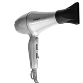 Taiff IonSense Silver hair dryer front view for fast drying and salon-like results at home.