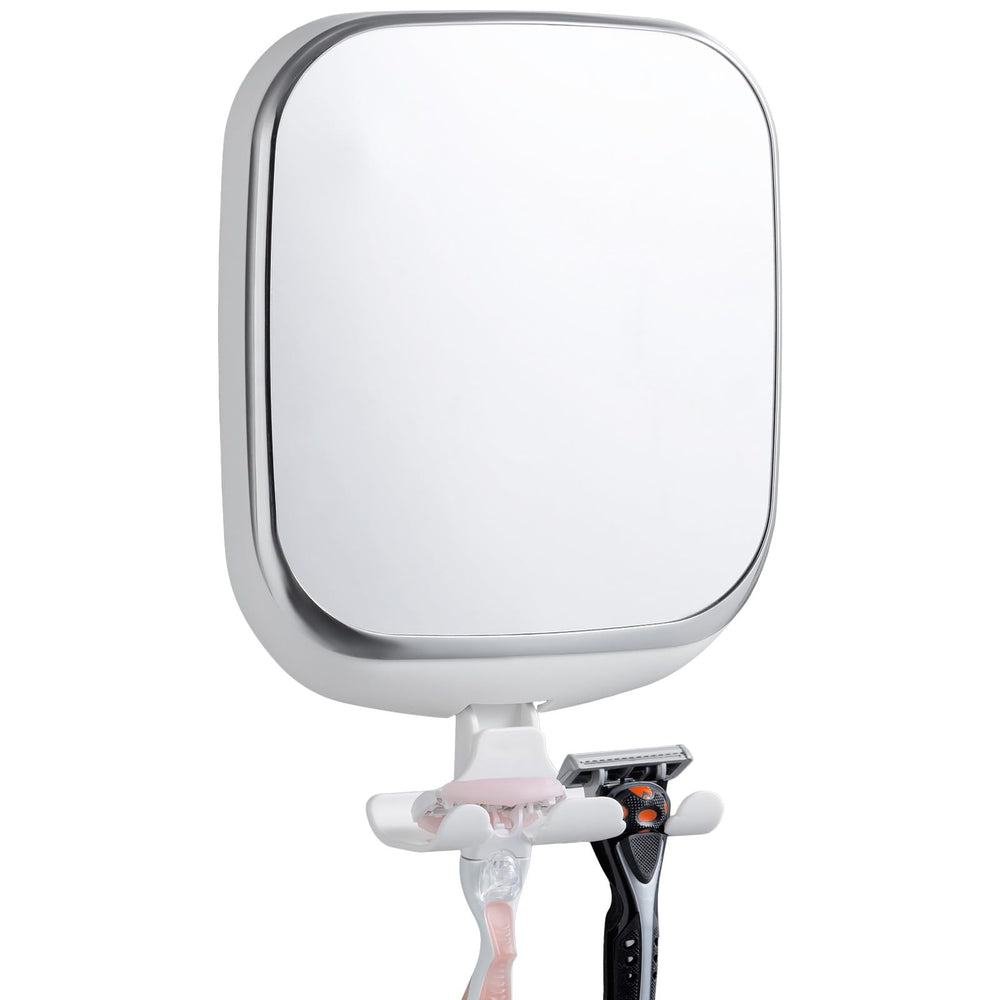 TAILI fogless shower mirror with razor holder for convenient shaving within reach.