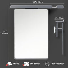 Taili fogless mirror with razor holders keeps shaving tools organized.