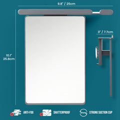 TAILI shower mirror suction-attachment grips tiles firmly for quick setup and reliable removal.