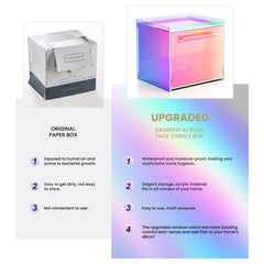 TAINESS Rainbow box with drawer open displaying organized wipes and towels