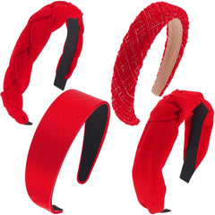Taiyin red headband plain style seen from front for everyday wear and comfort.