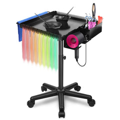 Takeashine rolling salon tray side view demonstrates mobile efficiency for busy stations.
