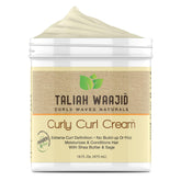 Taliah Waajid Curls Waves Natural curly curl cream packaging highlights nourishing formula for defined curls