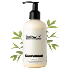 TALLOWRX Tallow Body Lotion bottle front with lemongrass for daily hydration