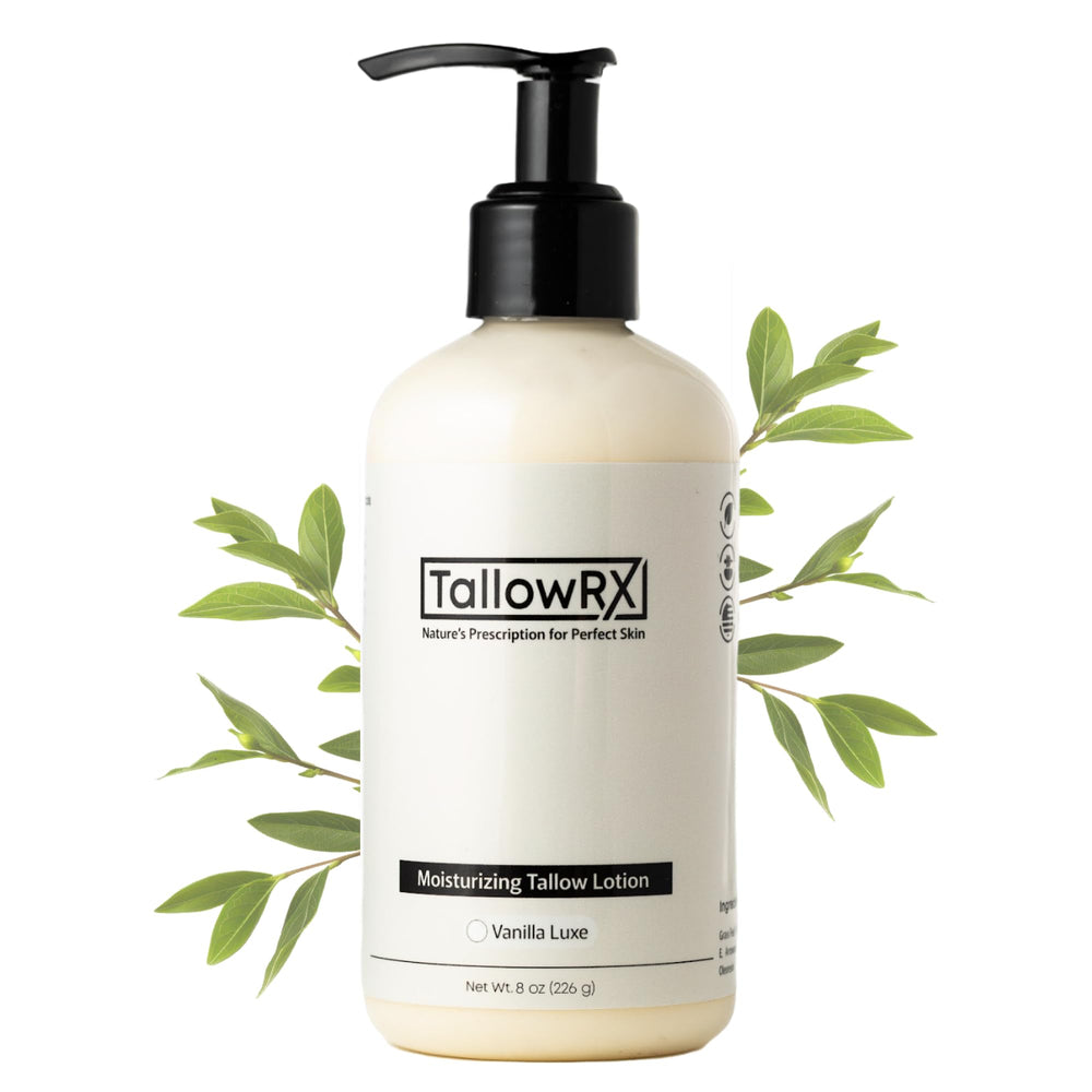 TALLOWRX Tallow Body Lotion bottle with vanilla aroma for daily nourishment