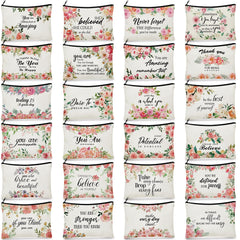 Talltalk pink flower pattern makeup bag for travel organization.