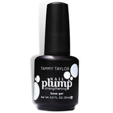 Tammy Taylor Plump bottle-front shows clear gel base coat for stronger nails and growth support