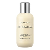 Tan-Luxe Gradual Illuminating Lotion bottle showing hydrating self tanner for natural glow