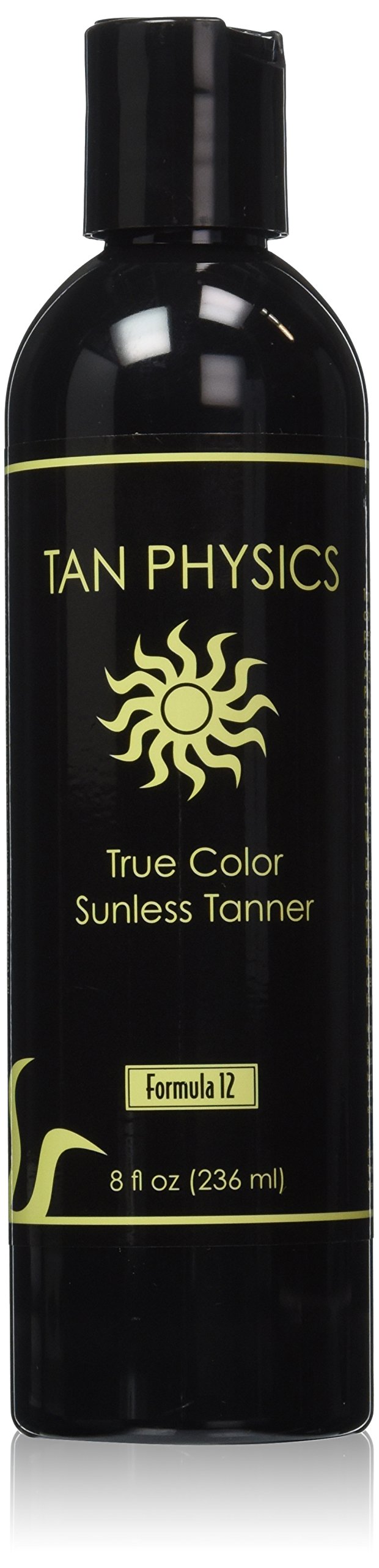 Tan Physics True Color Sunless Tanner bottle with natural bronze shade and easy application