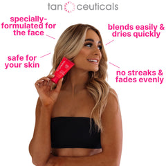 Tanceuticals Facial Self Tanner coconut scent—pleasant aroma during application