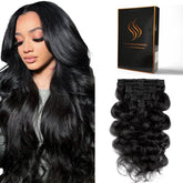 Tandulo clip-in extensions body wave 16in for added volume