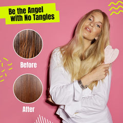 Tangle Angel anti-static action reduces flyaways during brushing.