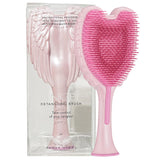 Tangle Angel gloss pink angel-wing brush for smooth detangling and easy styling.