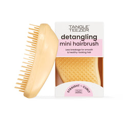 Tangle Teezer Original Detangler buttercup-yellow front view shows portable brush for on-the-go detangling.