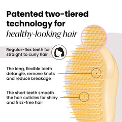 Tangle Teezer Original Detangler buttercup-yellow handheld use aids quick, painless detangling for kids.