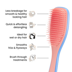 Tangle Teezer used on dry hair to reduce breakage and frizz