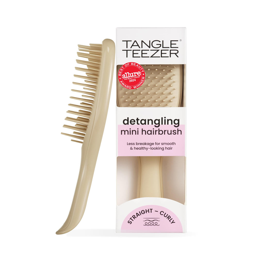Tangle Teezer Ultimate Detangler travel-size oat-cream brush for on-the-go knot relief