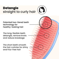 Tangle Teezer two-tier teeth close-up for fast knot removal