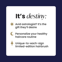 Tangle Teezer Libra zodiac artwork on handle for personalized care