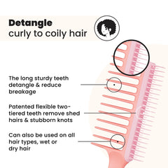 Tangle Teezer dual-sided teeth detail showing fast detangling with reduced pulling