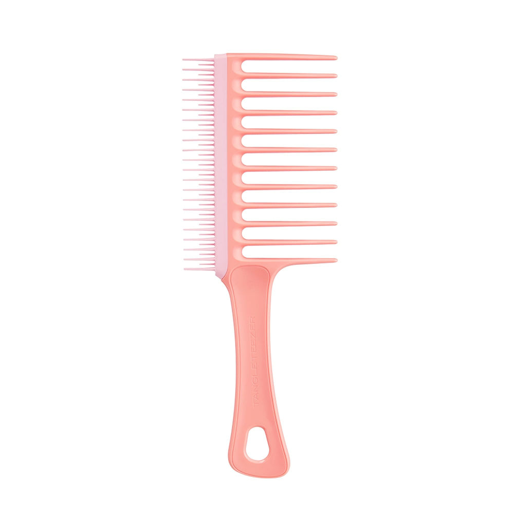 Tangle Teezer wide-tooth comb peach closeup for gentle wet-hair detangling