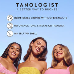 Tanologist Clear Self-Tan Mousse dries quickly with no color guide for quick full-body application.