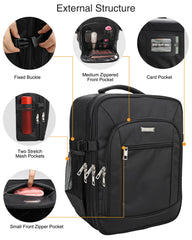 TANTO makeup backpack mesh pockets illustrate extra storage for umbrellas or mugs on the go.