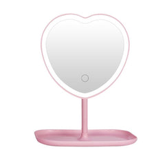 Taolivingmart vanity mirror heart-shaped front view with daylight-like lighting for clear makeup checks.