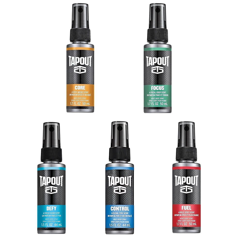 Tapout Core body spray bottle for all-day freshness and rugged confidence.