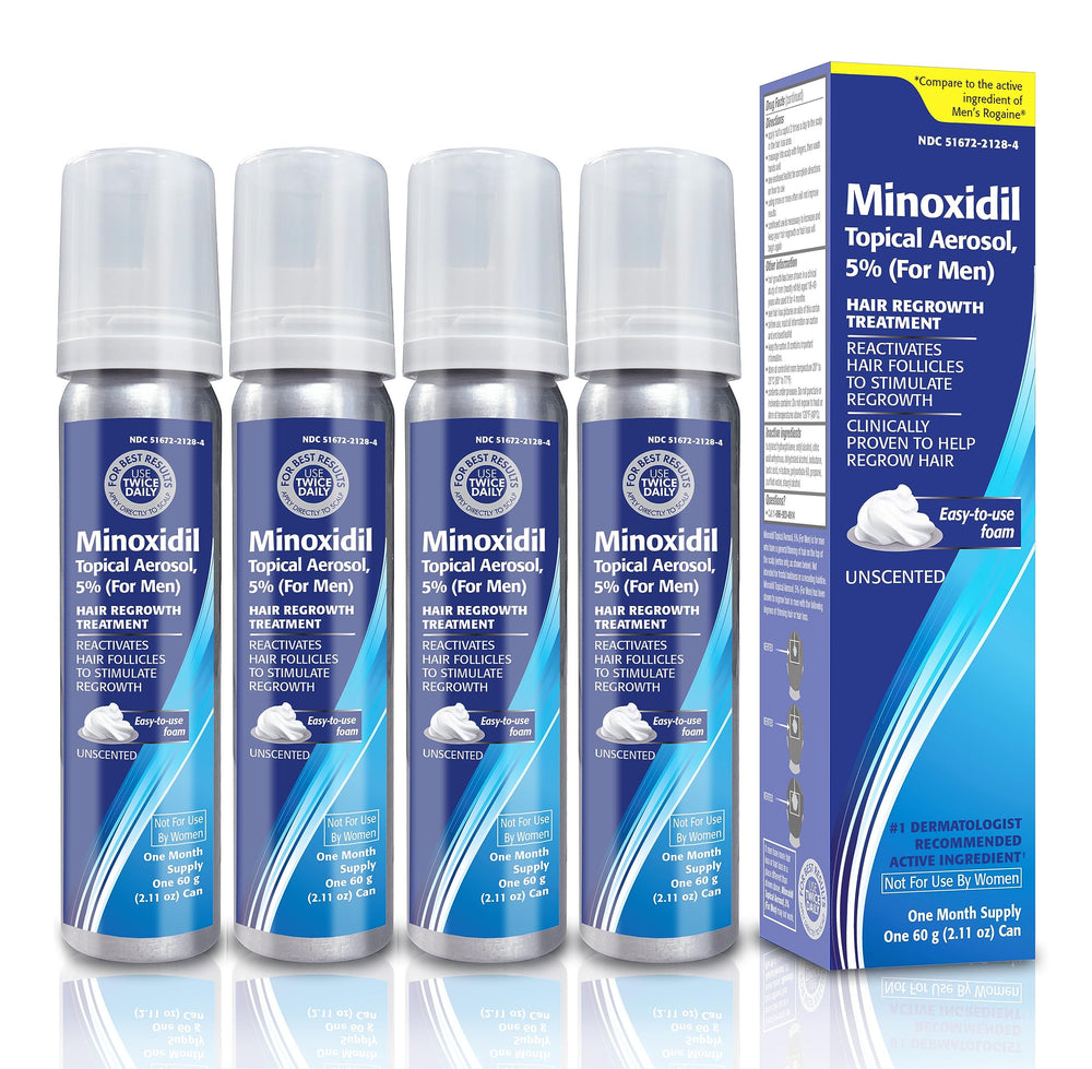TARO Minoxidil 5% foam applied to scalp for even coverage and easy use.