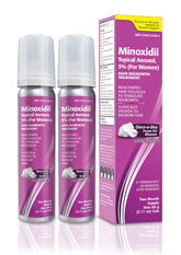 TARO Minoxidil 5% foam bottle for women supports hair regrowth