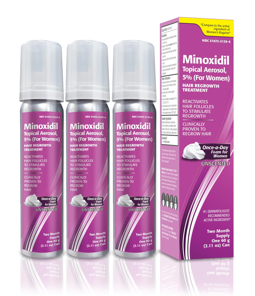 TARO Minoxidil foam application on scalp demonstrates easy daily use for potential hair support