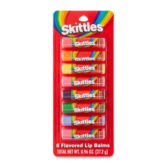 Taste Beauty Skittle Lip Balm pack 8ct close-up swatches for vibrant everyday lip care