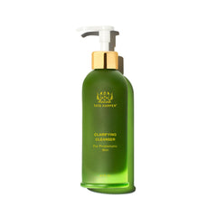 Tata Harper Clarifying Cleanser bottle closeup for gentle cleansing and oil balance.