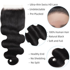 TATAYOOBOBO 16inch Brazilian virgin hair closure delivers silky softness and versatile styling options.