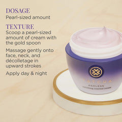 TATCHA Ageless Enriching Renewal Cream application closeup shows smooth absorption