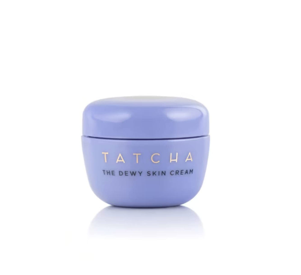 TATCHA Dewy Skin Cream jar closeup highlights rich hydration for dry skin