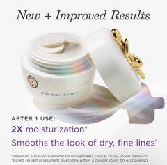 TATCHA Japanese White Peony moisture veil supports moisture retention around the eye.
