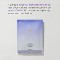 TATCHA Luminous Deep Hydration Lifting Mask being applied for hydrated skin.