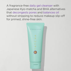 Tatcha Matcha Cleanse foam closeup highlighting gentle cleansing.