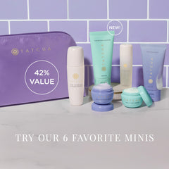 tatcha mini favorites-set foaming cleanser mini demonstrates gentle cleansing for refreshed skin.
